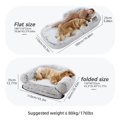 Luxury XXL Pet Sofa Bed–Washable Foldable Dog & Cat Bed With Removable Cover