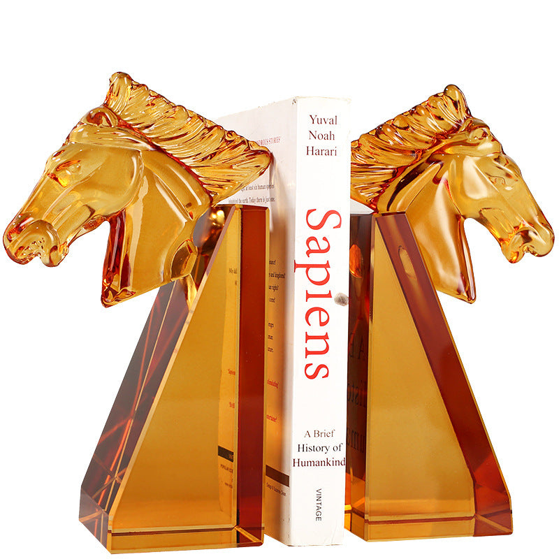 Crystal Horse Head Ornament–Modern Luxury Glass Sculpture For Home & Office Décor