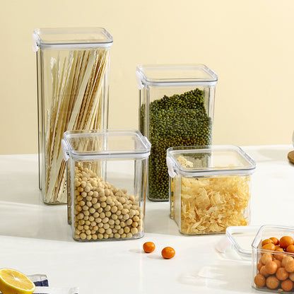Airtight Storage Jar with White Lid–Stackable Kitchen Food Container, BPA-Free Grain, Snack & Tea Storage (460ml–1800ml)