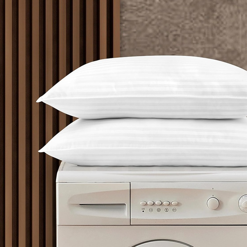 Cotton Filled Pillow Set – Soft Polyester Bed Pillows (2 Pack), Comfortable Sleeping Pillows for Home