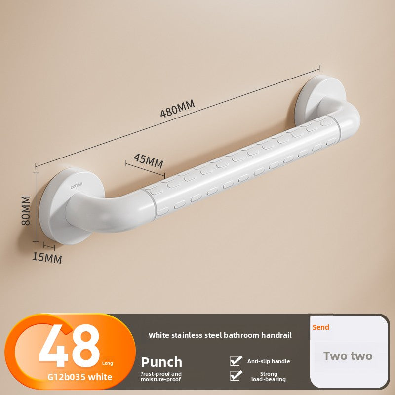Stainless Steel Bathroom Grab Bar - Wall Mounted Safety Support Rail with Optional Luminous Ring