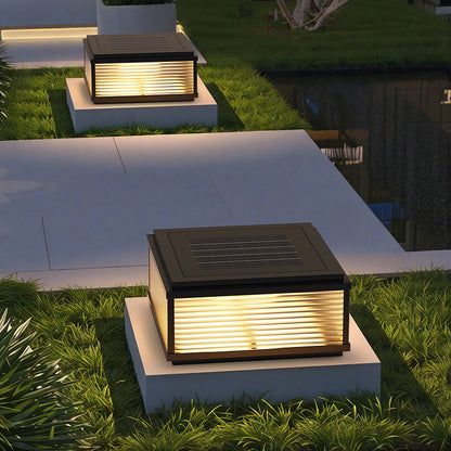 Solar LED Pillar Light - IP65 Waterproof 3 Colour Outdoor Garden Post Light