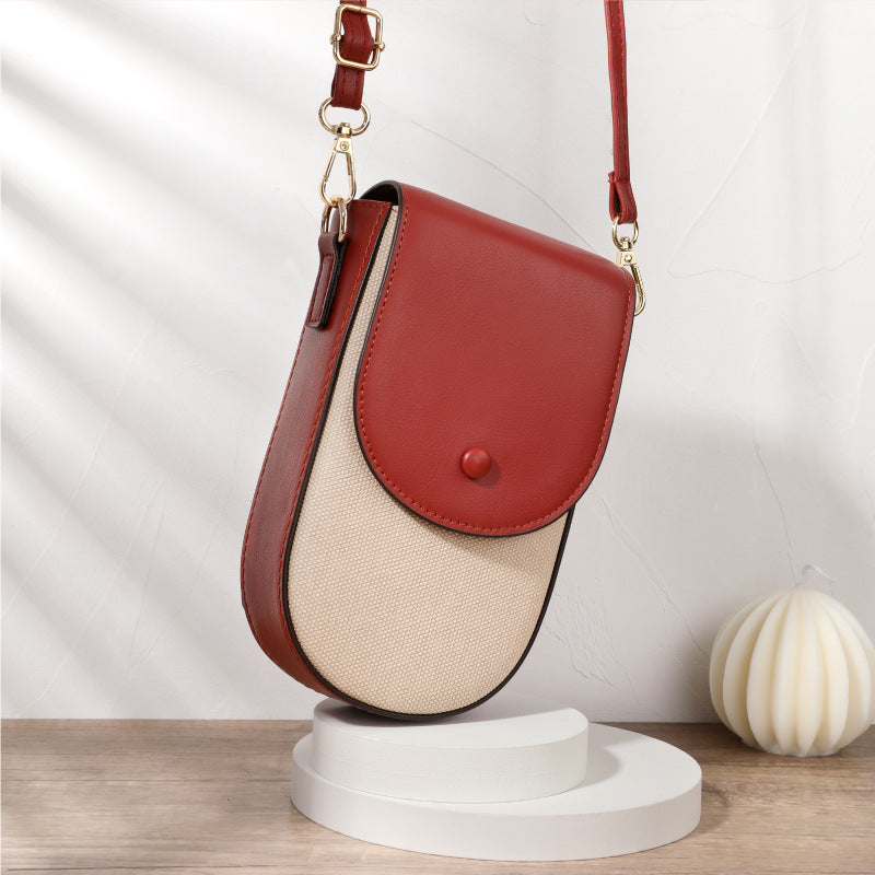 Women's Mobile Phone Crossbody Bag–PU Leather Messenger Bag, Small Shoulder Handbag & Everyday Phone Purse