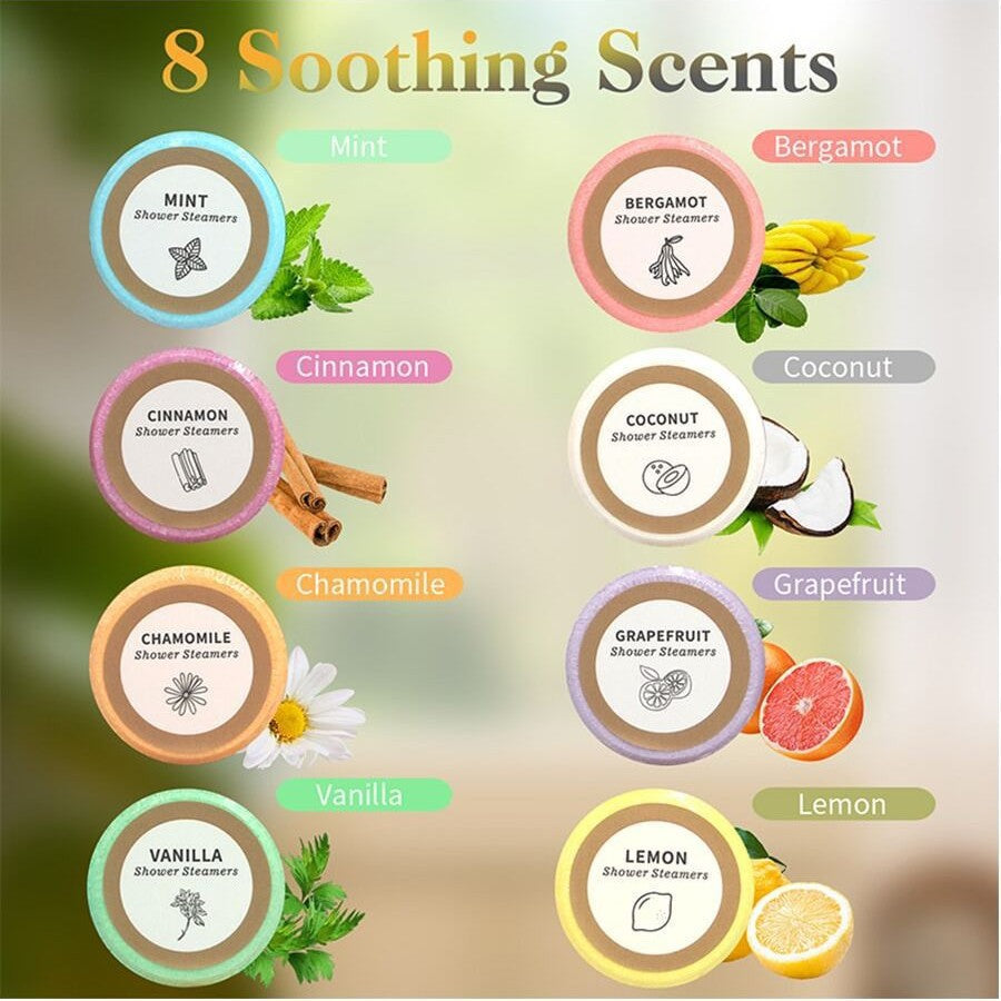 Aromatherapy Sea Salt Shower Steamers–Relaxing Exfoliating Shower Tablets