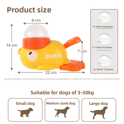 Interactive Pet Treat Dispenser Toy - Duck & Whale Food Dispensing Puzzle Toy for Dogs & Cats