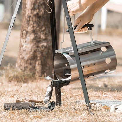 Stainless Steel Fire Bucket - Portable BBQ Charcoal Starter & Camping Fire Barrel