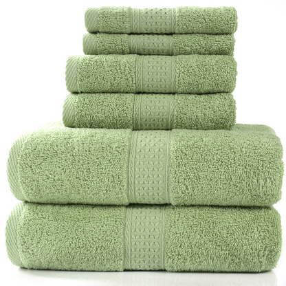 6 Piece Cotton Towel Set-Soft Absorbent Bath Towels Set-Luxury Bathroom Towels Quick Dry