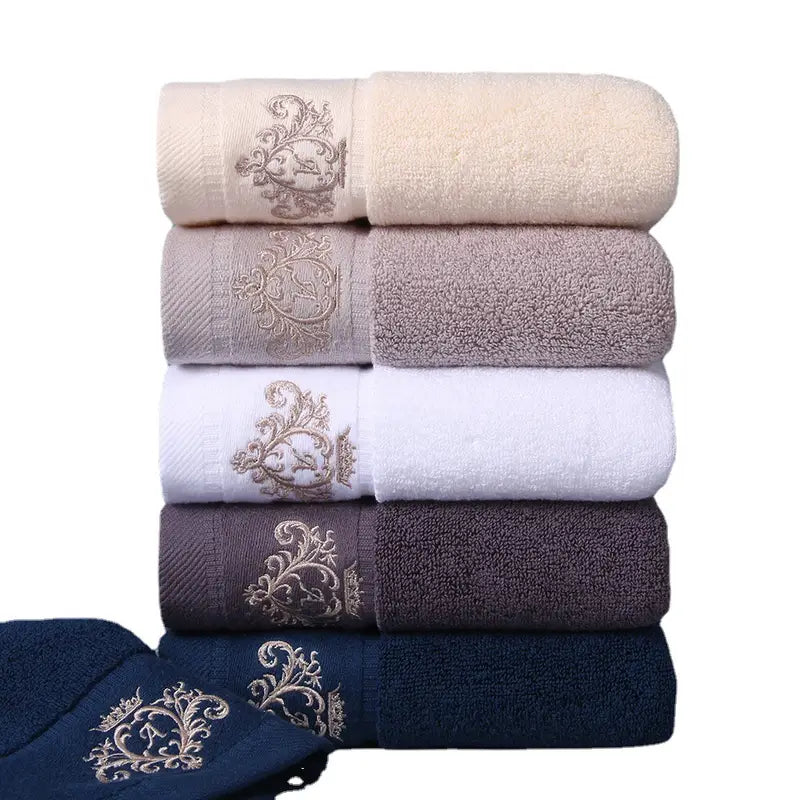 Cotton Hand Towel 34x75cm-Soft Absorbent Crown Pattern Towel-Luxury Bathroom & Kitchen Hand Towel