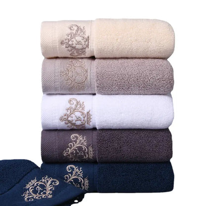 Cotton Hand Towel 34x75cm-Soft Absorbent Crown Pattern Towel-Luxury Bathroom & Kitchen Hand Towel