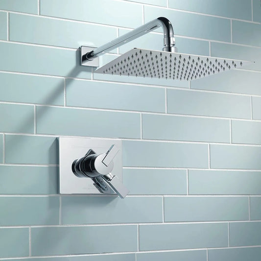304 Stainless Steel Rainfall Shower Head-Premium Square Chrome Shower Head-High Pressure Bathroom Rain Shower (15–40cm)