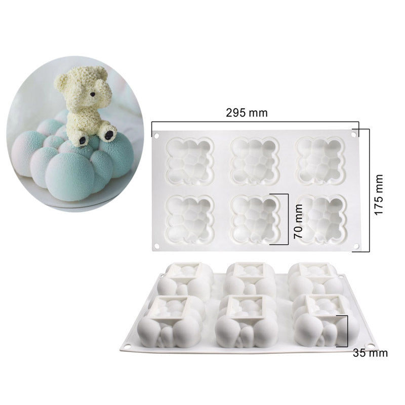 Cloud Silicone Cake Mold–6-Cavity Mousse, Jelly & Chocolate Baking Mold, Non-Stick Dessert Tray