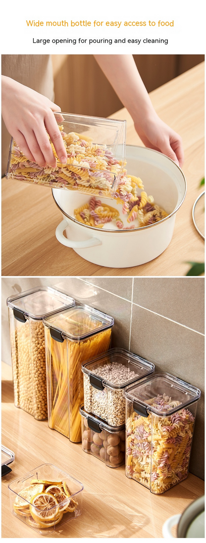 Airtight Food Storage Containers–BPA-Free Grain & Cereal Storage Set, Stackable Kitchen Pantry Organisers, Clear Plastic Containers