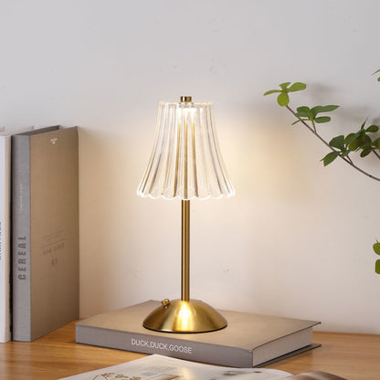 Rechargeable Crystal LED Table Lamp - Touch Control Cordless Bedside Night Light