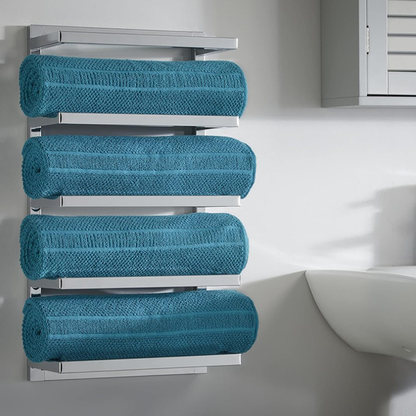 5-Tier Wall-Mounted Towel Rack – Space-Saving Bathroom Towel Holder