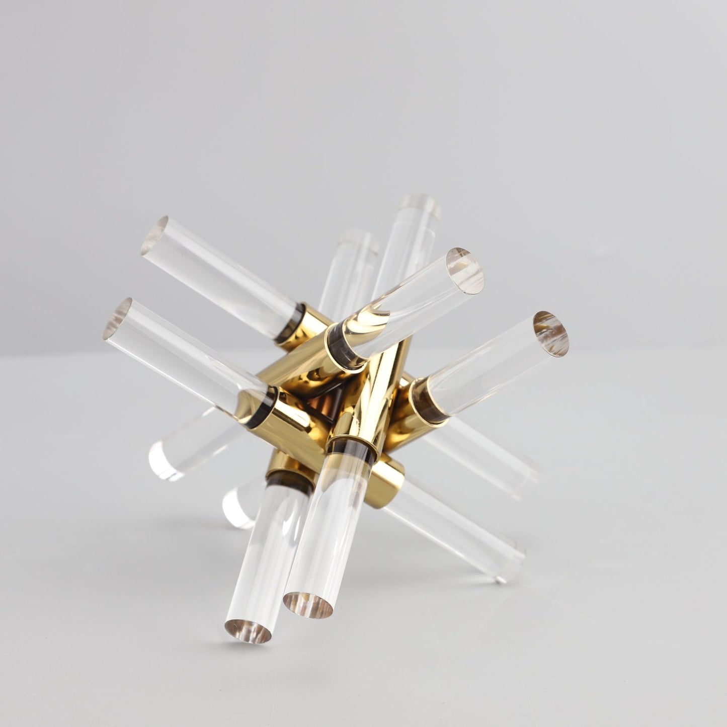 Modern Acrylic Cross Sculpture–Luxury Geometric Metal & Acrylic Home Décor Ornament