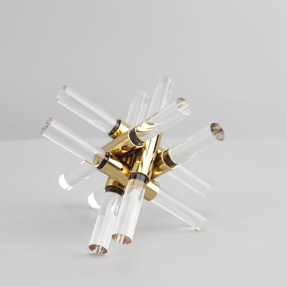Modern Acrylic Cross Sculpture–Luxury Geometric Metal & Acrylic Home Décor Ornament