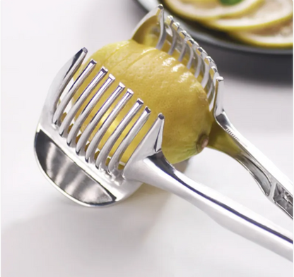 Lemon Slicer Cutter–Stainless Steel Fruit Slicer for Lemon, Lime & Tomato, Kitchen Prep Tool