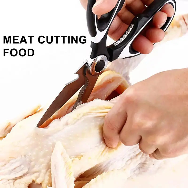 Stainless Steel Kitchen Scissors–Multi-Function Kitchen Shears for Meat, Herbs & Food Prep
