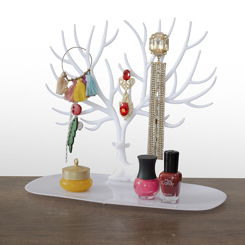 Deer Jewelry Stand Organiser–Creative Branch Antler Necklace & Earring Holder, Decorative Jewellery Display Rack