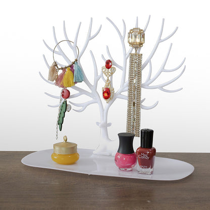Deer Jewelry Stand Organiser–Creative Branch Antler Necklace & Earring Holder, Decorative Jewellery Display Rack