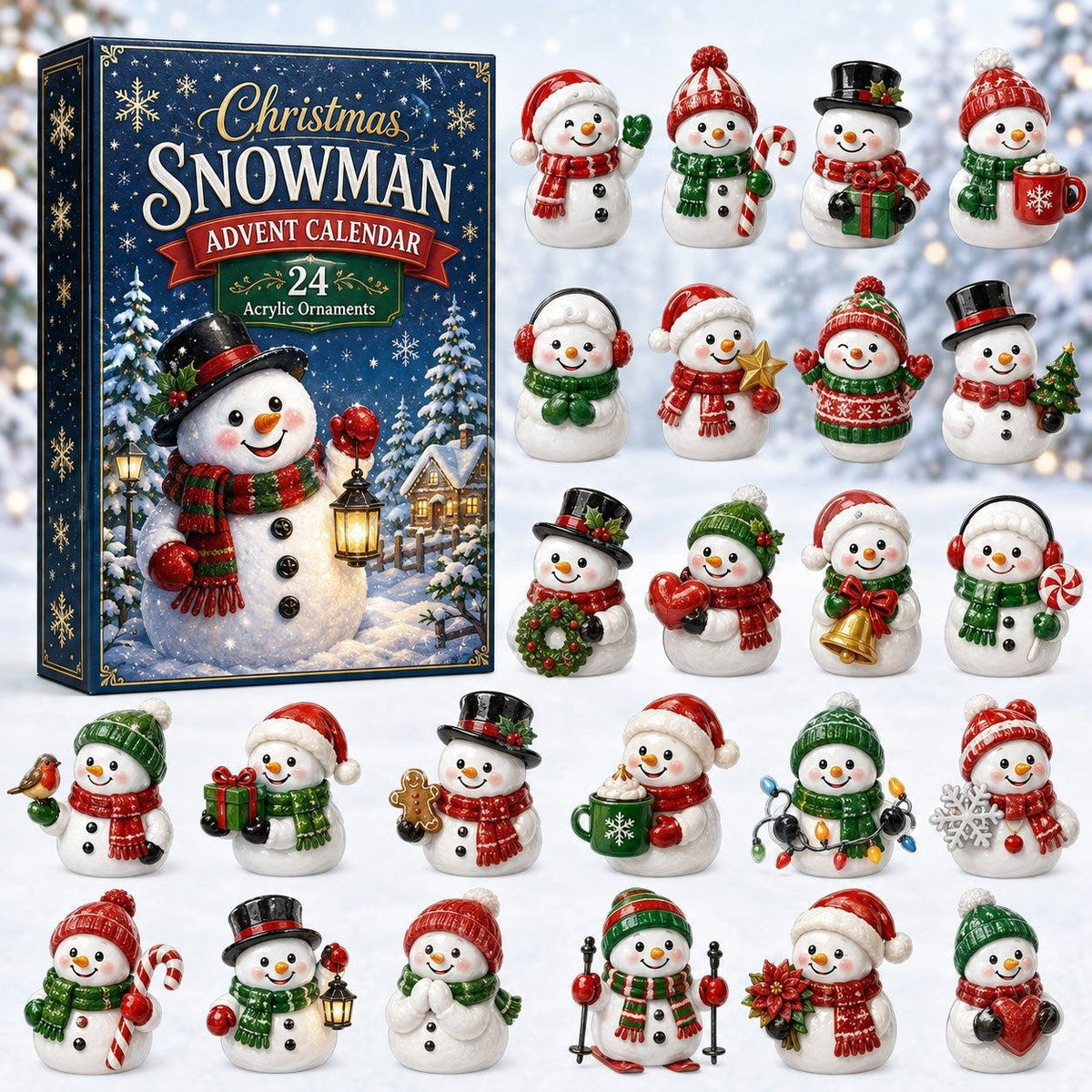 Christmas Acrylic Decorations Blind Box - 3mm Festive Santa, Gnome & Snowman Collectible Ornaments