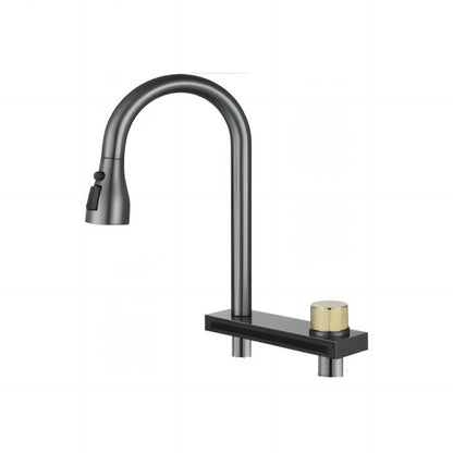 Pull-Out Waterfall Kitchen Mixer Tap–Modern Stainless Steel Sink Faucet