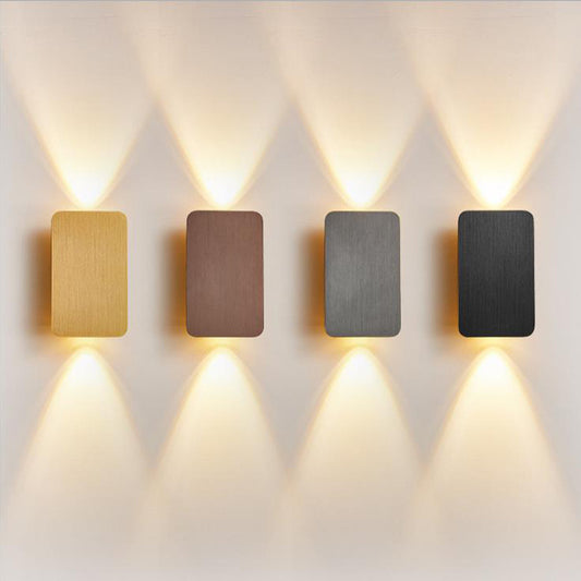 Modern LED Up Down Wall Light - Nordic Brushed Aluminium Wall Lamp for Bedroom & Living Room