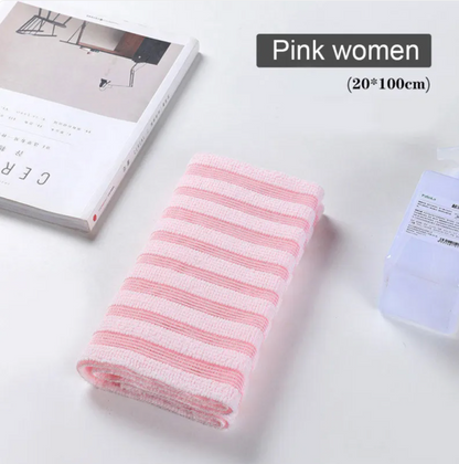 Exfoliating Bath Towel Scrubber-Body Scrub Cloth for Gentle Skin Cleansing-Soft Shower Back Scrubber