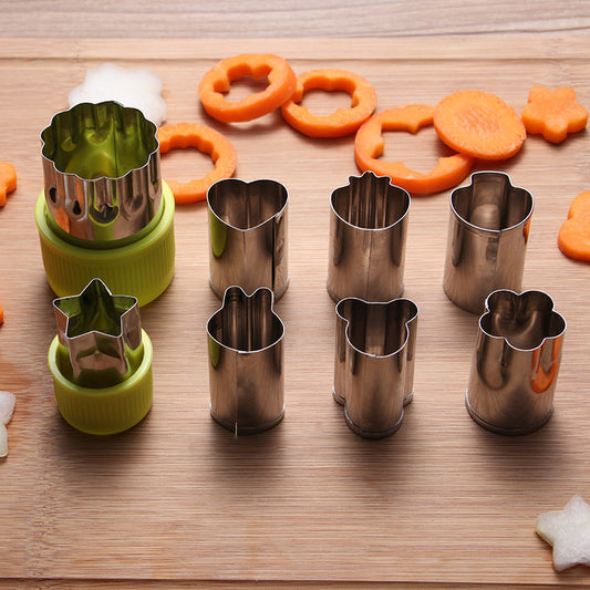 Stainless Steel Cookie & Vegetable Cutter Set–Embossing Fruit & Pastry Moulds, Creative Kitchen Tool (Flower & Cartoon Shapes)