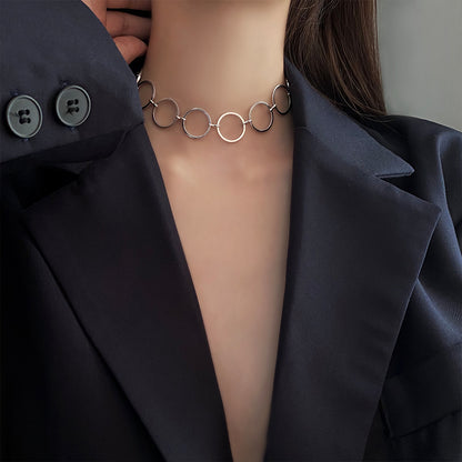 Lockable Collar Necklace–Adjustable Gold & Silver Chain Necklace, Minimalist Statement Jewellery for Women