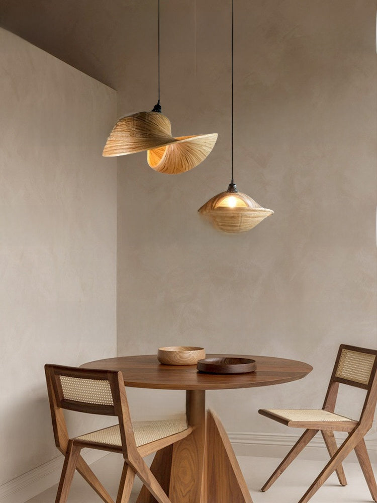 Handwoven Rattan Pendant Light - Japanese Wabi-Sabi LED Ceiling Light