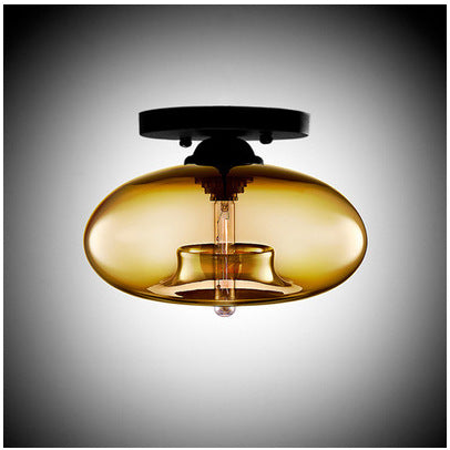 Italian Art Glass Ceiling Light - Modern Colourful Glass Flush Mount Ceiling Lamp