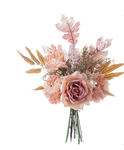 Artificial Rose & Pampas Flower Bouquet–Luxury Faux Floral Arrangement for Home Décor