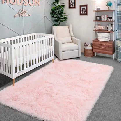 Plush Fuzzy Area Rug–Soft Non-Slip Carpet for Bedroom, Living Room & Modern Home Décor