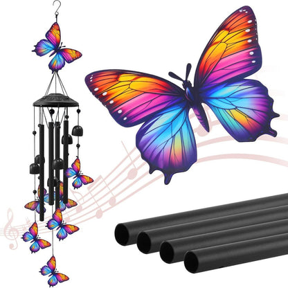 Colourful Metal Wind Chimes - Handmade Animal Garden Hanging Decoration