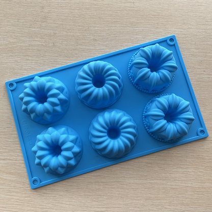 Silicone Angel Cake Mold–6-Cavity Donut & Dessert Baking Mold, Non-Stick Jelly & Soap Mould