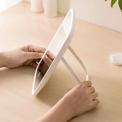 Rechargeable LED Makeup Mirror–Tri-Color Light Cosmetic Vanity Mirror with 2400mAh Battery