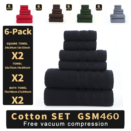 Luxury Combed Cotton Towel Set–Ultra Soft 6 Piece Bathroom Towel Collection