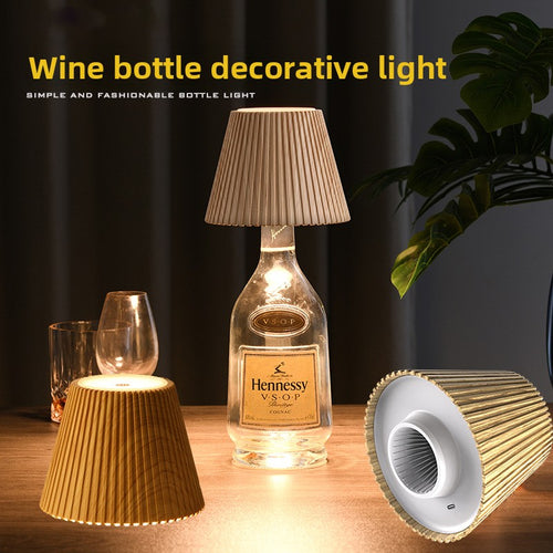 Rechargeable Wine Bottle Table Lamp–Touch Dimmable LED Ambient Light