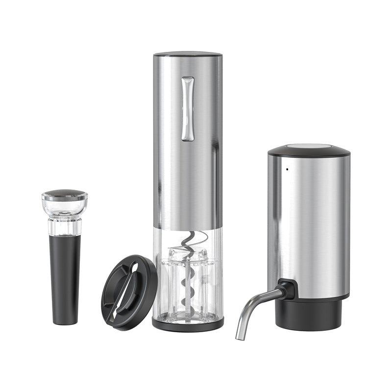 Fully Automatic Electric Wine Opener Set | Rechargeable Battery, Aerator Pourer & Vacuum Stopper