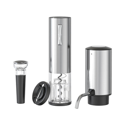 Fully Automatic Electric Wine Opener Set | Rechargeable Battery, Aerator Pourer & Vacuum Stopper