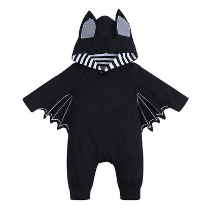 Baby Bat Halloween Romper – Hooded Cotton Costume Jumpsuit
