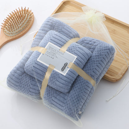 Coral Fleece Towel Set-Ultra Soft Microfiber Bath & Hand Towels-Super Absorbent Quick Dry Bathroom Towels (35x75cm & 70x140cm)