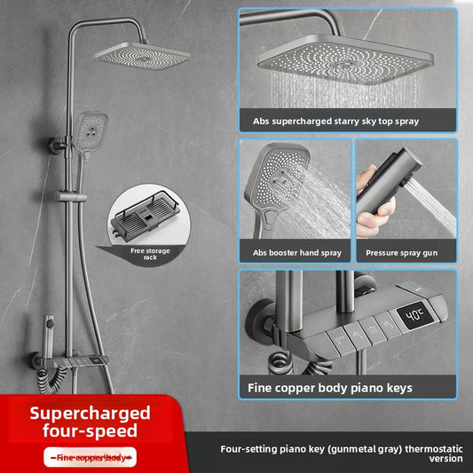 Luxury Digital Thermostatic Rain Shower Set–Concealed Bathroom Shower System With LED Temperature Display