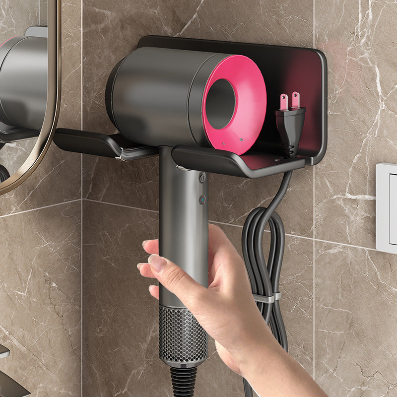Wall Mounted Hair Dryer Holder No Drill-Multi-Function Bathroom Storage Rack-Blow Dryer & Styling Tools Organiser