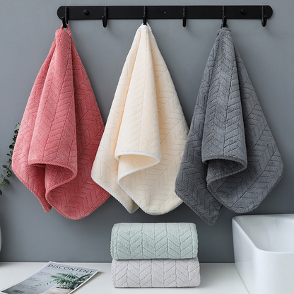 Coral Velvet Hand Towel 35x75cm-Ultra Soft Quick Dry Absorbent Towel-Luxury Bathroom Face & Hand Towel