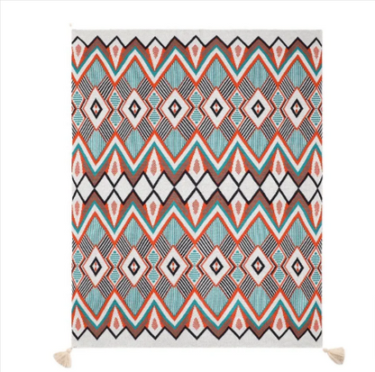 Bohemian Geometric Sofa Cover Blanket–Decorative Tassel Throw for Sofa, Bed & Home Décor