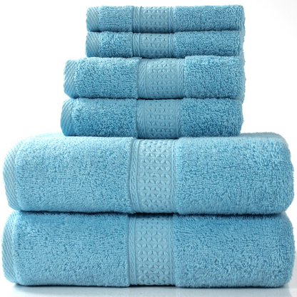 6 Piece Cotton Towel Set-Soft Absorbent Bath Towels Set-Luxury Bathroom Towels Quick Dry