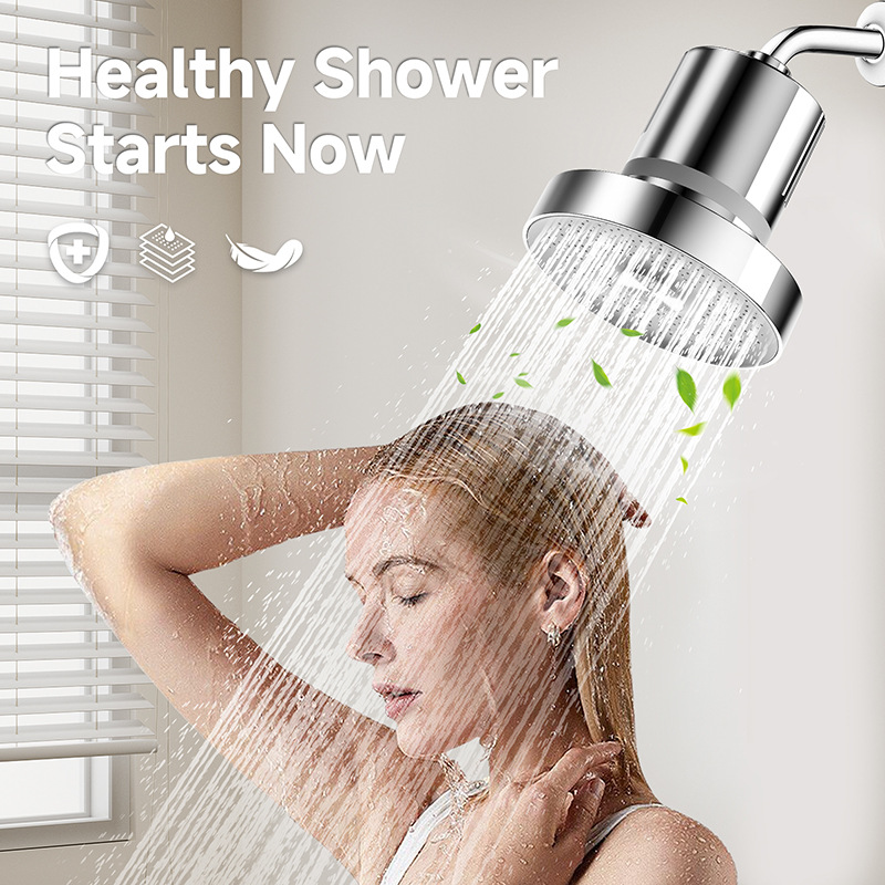 High Pressure Rainfall Shower Head-ABS Bathroom Shower Head-Water Saving Rainproof Handheld Shower Head (Black, White & Silver)