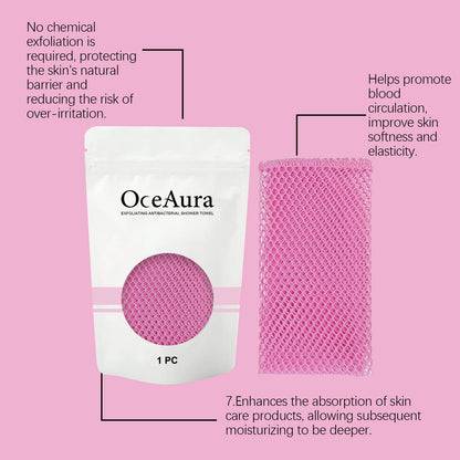 Exfoliating Shower Towel-Deep Clean Body Scrubber Cloth-Back Scrubber for Smooth Skin